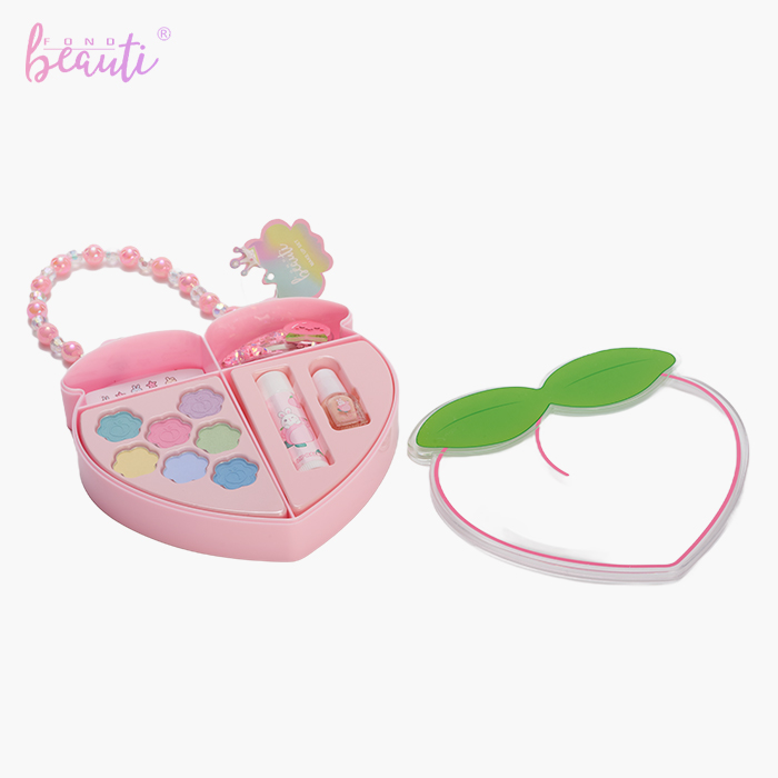 Peach plastic box children's cosmetics set