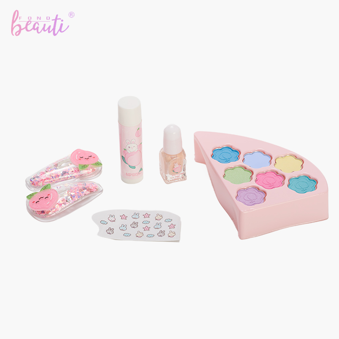 Peach plastic box children's cosmetics set
