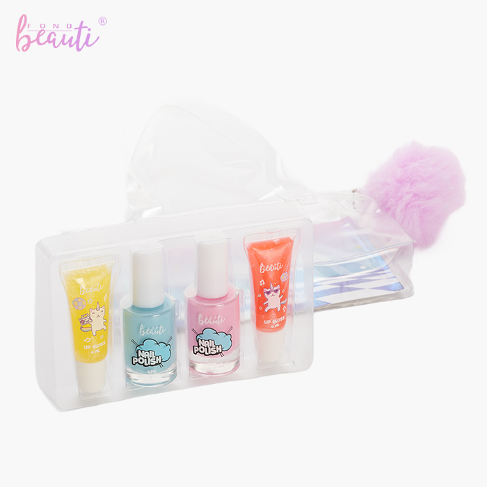 Children's nail polish lip golss set