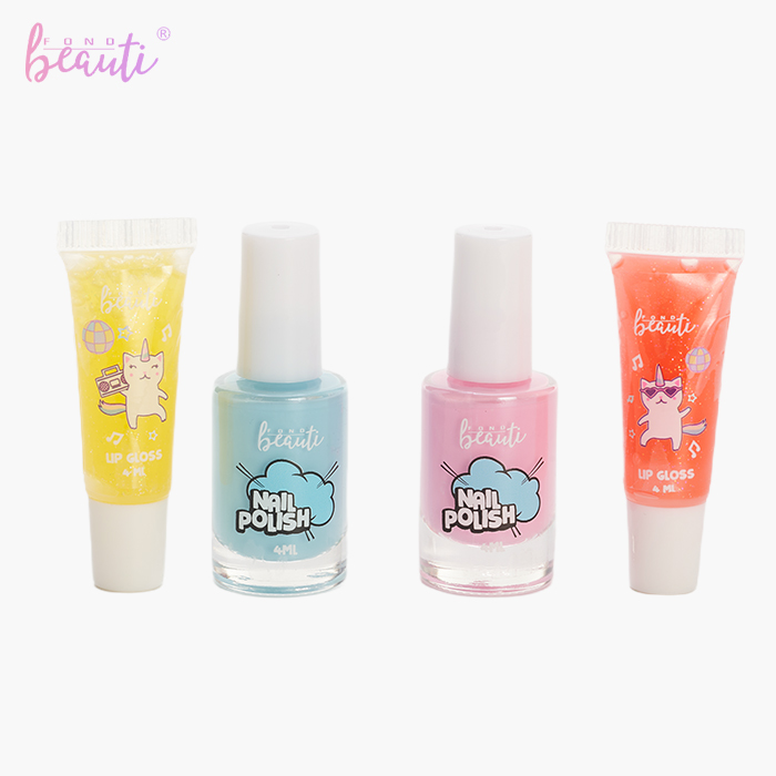 Children's nail polish lip golss set