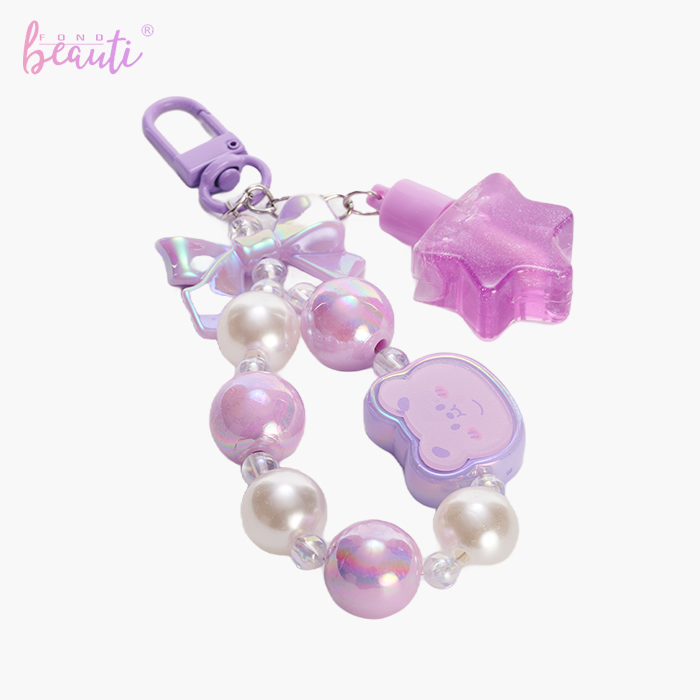 Pentagram lip gloss keychain