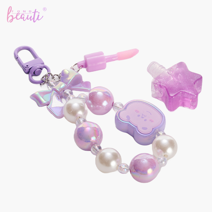 Pentagram lip gloss keychain