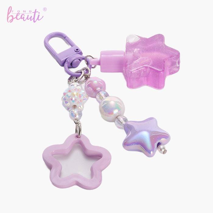 Pentagram lip gloss keychain