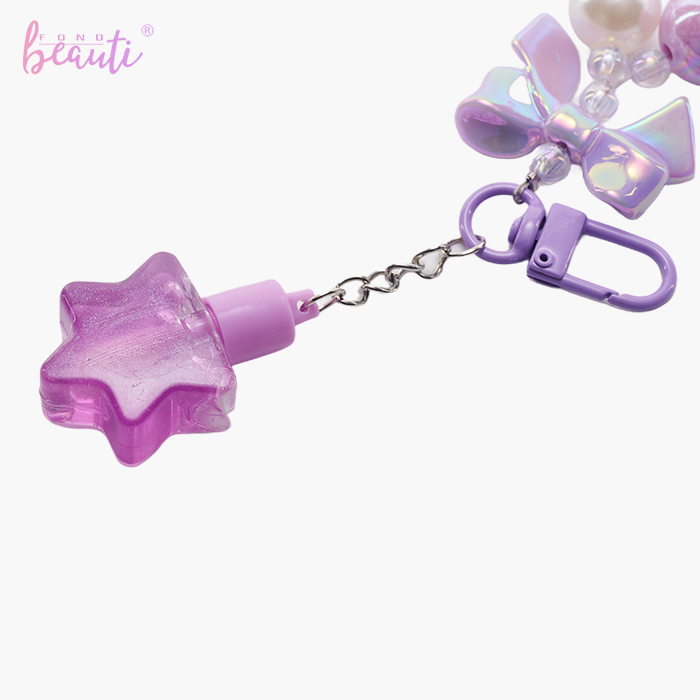 Pentagram lip gloss keychain