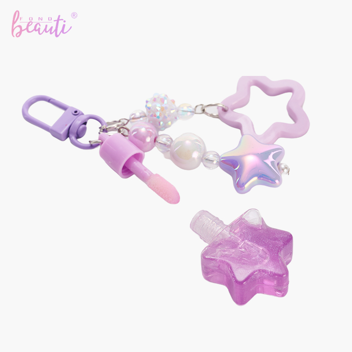 Pentagram lip gloss keychain