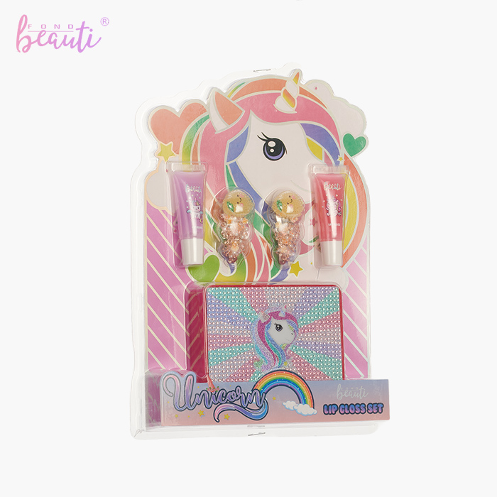 Children's lip gloss hair clip set