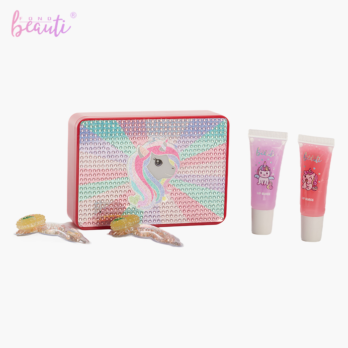 Children's lip gloss hair clip set