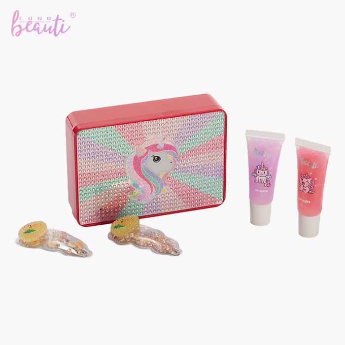 Children's lip gloss hair clip set