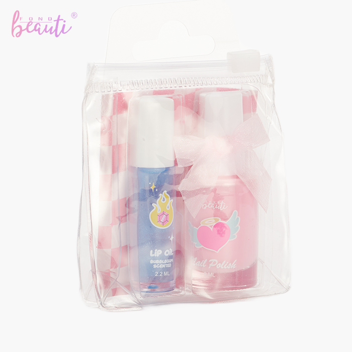 Children's water-based nail polish lip gloss set