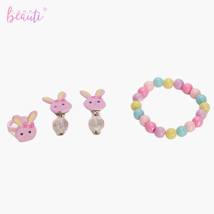 Children's small book bag water-based nail polish solid lip gloss bracelet earring set